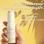 Sun Kiss Stick - Crème solaire SPF 50 format stick - Fini velouté, protection invisible - Jeorie Skin Care